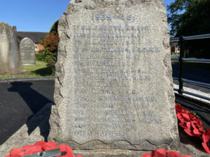 Wistaston & Rope War Memorial - Second World War inscriptions